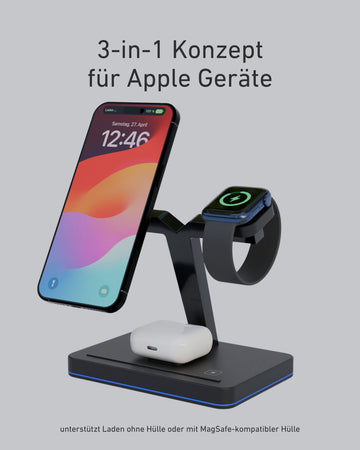 QiPort Pro | 3-in-1 Ladestation für iPhone
